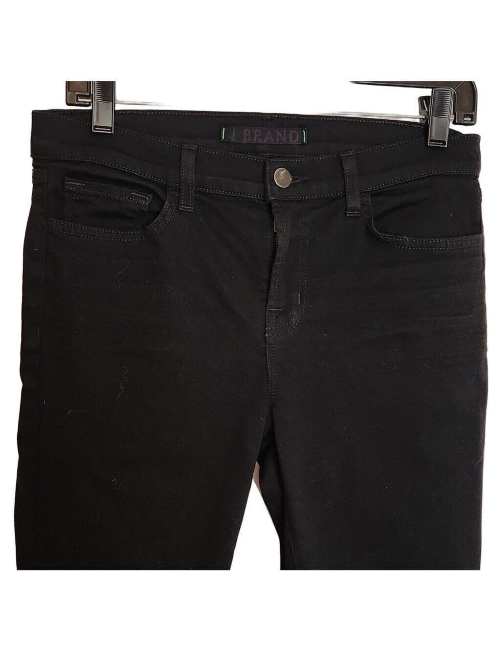 J Brand Women's Black Mid Rise The Skinny Jeans Sz: 28 style #S11C006 in Shadow - Picture 6 of 14